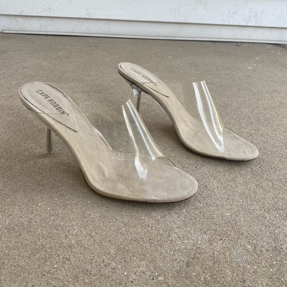 Clear Cape Robbin Heels